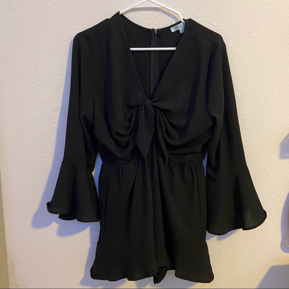black knot front romper